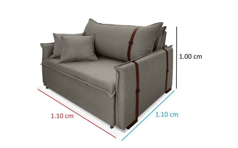 Poltrona Sofá Cama Valence Premium 130cm SoftGel D33 Linho Cinza Poltrona Sofá Cama Valence Premium 130cm SoftGel D33 Linho Cinza