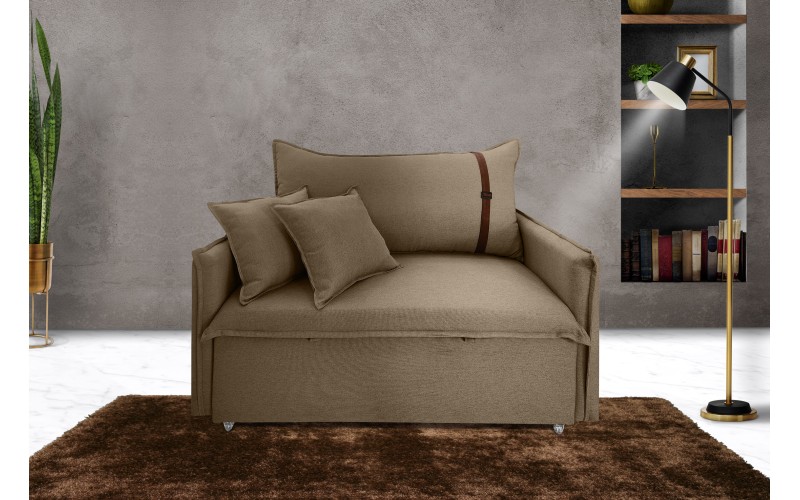 Poltrona Sofá Cama Valence Premium 140cm SoftGel D33 Linho Marrom Poltrona Sofá Cama Valence Premium 140cm SoftGel D33 Linho Marrom