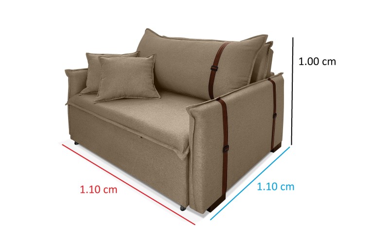 Poltrona Sofá Cama Valence Premium 140cm SoftGel D33 Linho Marrom Poltrona Sofá Cama Valence Premium 140cm SoftGel D33 Linho Marrom