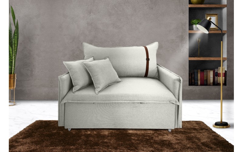 Poltrona Sofá Cama Valence Premium 140cm SoftGel D33 Linho Palha Poltrona Sofá Cama Valence Premium 140cm SoftGel D33 Linho Palha