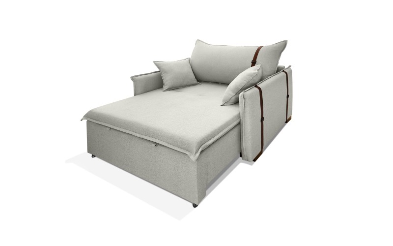 Poltrona Sofá Cama Valence Premium 140cm SoftGel D33 Linho Palha Poltrona Sofá Cama Valence Premium 140cm SoftGel D33 Linho Palha