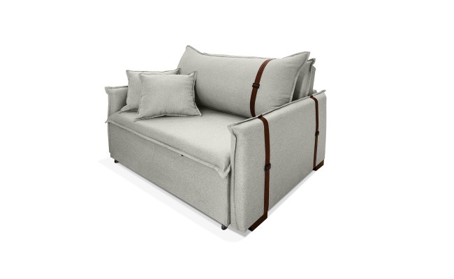 Poltrona Sofá Cama Valence Premium 140cm SoftGel D33  Linho Palha
