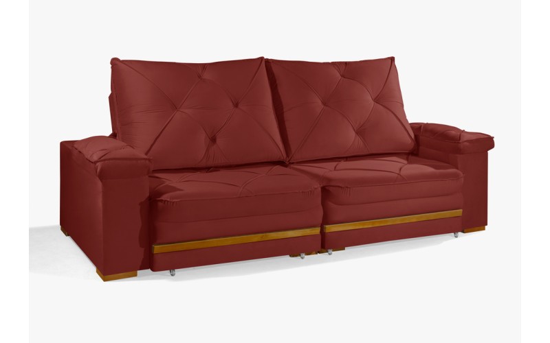 Sofá Retrátil Reclinável GANA 2,20m ESTILO ESTOFADOS - França Velusoft COR "VERMELHO" Sofá Retrátil Reclinável GANA 2,20m ESTILO ESTOFADOS - França Velusoft COR "VERMELHO"