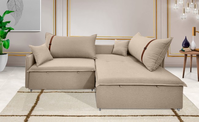 Sofá Valence Slim sem Caixa Premium 2.40m SoftGel 33  Linho Bege