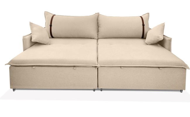 Sofá Valence Slim sem Caixa Premium 2.60m Sof Gel 33  Linho Bege