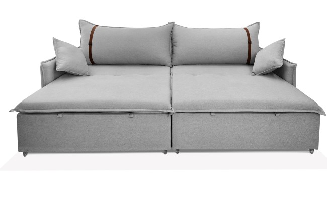 Sofá Valence Slim sem Caixa Premium 2.40m SoftGel 33  Linho Cinza Claro