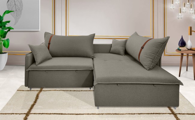 Sofá Valence Slim sem Caixa Premium 2.40m SoftGel 33  Linho Cinza