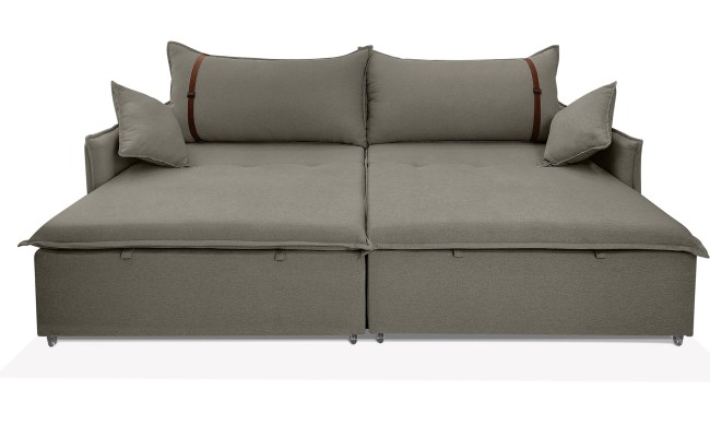 Sofá Valence Slim sem Caixa Premium 2.40m SoftGel 33  Linho Cinza