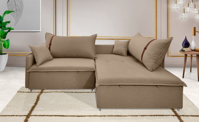 Sofá Valence Slim sem Caixa Premium 2.40m SoftGel 33  Linho Marrom