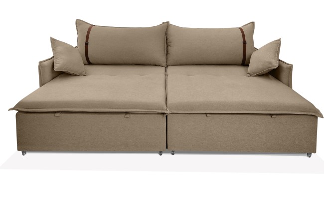 Sofá Valence Slim sem Caixa Premium 1.80m SoftGel 33  Linho Marrom