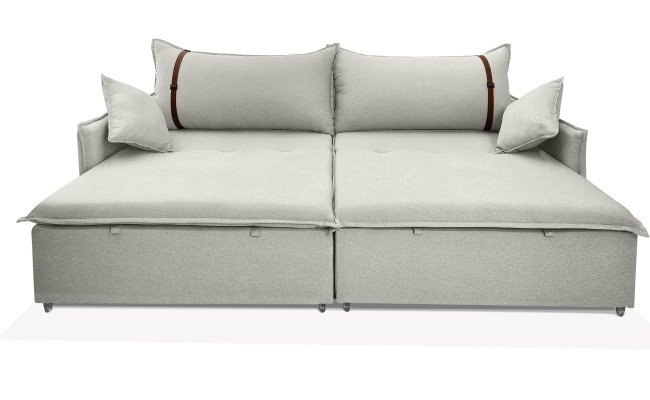 Sofá Valence Slim sem Caixa Premium 2.60m SoftGel 33  Linho Palha